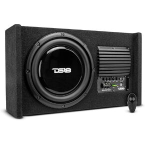 DS18 EN-DF10A 10" Amplified Thin Shallow Down-Firing Subwoofer Enclosure 500 Watts - Powered Subwoofer Box Compact Sealed Design for Car & Trucks
