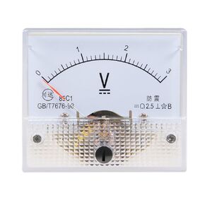 uxcell DC 0-3V Analog Panel Voltage Gauge Volt Meter 85C1 2.5% Error Margin