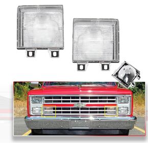 ‎Turn Signal Light 2X Chrome Front Side Corner Marker Light Housings kit For Chevy GMC Pickup Truck