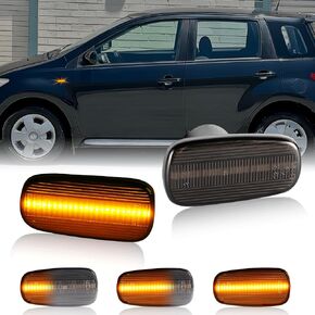 ضوء علامة جانبية LED ديناميكي متوافق مع Toyota Wish Pruis Crown Kluger Land Cruiser عدسة مدخنة كهرماني متسلسل أمامي للحاجز الجانبي مصباح إشارة الانعطاف مناسب لـ IS200 IS300 1998-2005