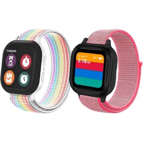 أربطة NewJourney المصنوعة من النايلون متوافقة مع ساعة Gabb 3 2 1/Gizmo Watch 3 2 1، شريط بديل بخطاف وحلقة قابل للتنفس للأولاد والبنات