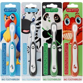 Kids Extra Soft bristled Toothbrush for Cartoon Animal Design for Children Aged 2-8 (4pack) ﻿ in Saudi Arabia