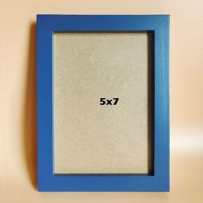 5x7 Picture Frames Blue Solid Wood Frame, Plastic Panel (Film Needs to be Removed) Table or Wall.Front Window Opening 4.5x6.5 inch.