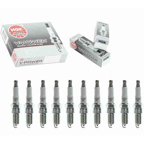 Sixity Auto 10 pc NGK V-Power Spark Plugs compatible with Ford E-450 Super Duty 6.8L V10 2003-2014