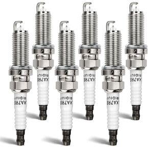 1406 Double Iridium Spark Plug for Infiniti EX35 FX35 G25 G35 JX35 M35 M35h M56 Q50 Q70 QX60/Nissan Altima Maxima Murano Quest 350Z V6 Replaces # DILKAR7B11 (Set of 6)