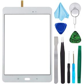 White Touch Screen Digitizer Glass Replacement for Samsung Galaxy Tab A 8.0 SM-T350 T350 (Not Include LCD) with Tools + Pre-Installed Adhesive