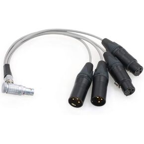SZRMCC Mic Audio Breakout Input Cable 10 pin Male to Dual XLR 3 pin Female for Atomos Shogun Inferno Monitor Record (Straight)