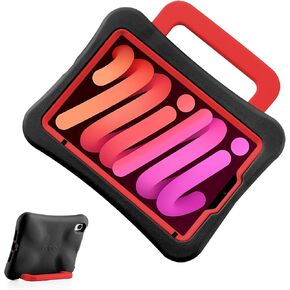 حافظة LeiJue للأطفال لجهاز iPad Mini 6 2021، خفيفة الوزن وشديدة التحمل/مضادة للصدمات/مضادة للسقوط مع مقبض/مسند، غطاء حماية صديق للأطفال لجهاز iPad Mini 6th Gen 8.3 بوصة (وردي)
