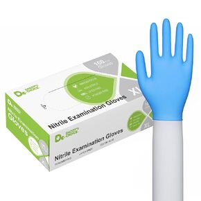 Daddy's Choice Medical Nitrile Examination Gloves Extra Large, Pack of 100，Disposable Exam Gloves, Powder Free Latex Free Rubber, Non-Sterile, Food Safe, Ultra-Strong