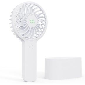 Minthouz Portable Handheld Fan, 90° Automatic Rotating Mini Desk Fan, 2000mAh USB Rechargeable Battery Operated Fan, 3 Speeds Personal Fan with Rotating Base, Small Fan for Office/Home/Outdoor/Travel