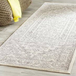 SAFAVIEH Adirondack Collection Runner Rug - 2'6" x 10', Ivory & Silver, Oriental Medallion Design, Non-Shedding & Easy Care, Ideal for High Traffic Areas in Living Room, Bedroom (ADR108B)