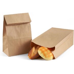 40pcs 6lb 5.9x3.5x11 Inches White Paper Lunch Bags Small Kraft Paper Bags