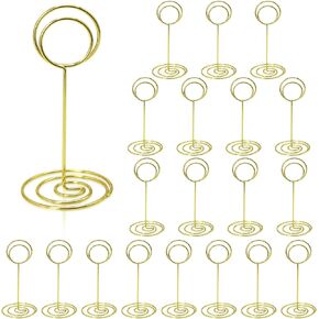 Table Number Holders 20Packs - 3.35 Inch Table Number Stands Place Card Holder for Wedding Party Graduation Reception Restaurant Home Photo Picture Office Memo (Black, 3.35")