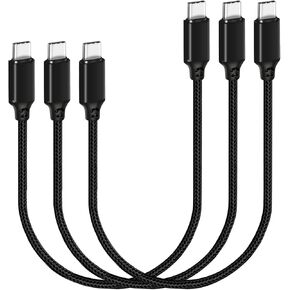 كابل SUMPK USB C إلى USB C 60W، [1.5FT 2-Pack] كابل شاحن PD من النوع C سلك شحن سريع متوافق مع MacBook Air وiPad Pro 2020/2018 وSamsung Galaxy S21/S21+/S20+ Ultra Note 20 وPixel 4/3 XL