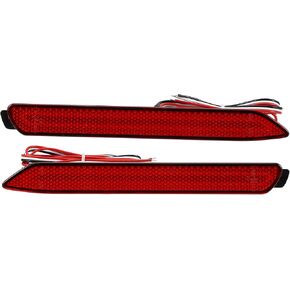 Rear Bumper Reflector Fog Brake Tail Light 81910-48012 Red Sequential Light for Toyota RAV4 2019-2021 for Toyota Avalon 2013-2018 Red Lens (Set of 2)