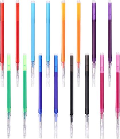 Cobee 16 PCS Erasable Pen Refills, 0.7 mm Medium Point Gel Ink Pen Refills 8 Colors Erasable Pens Refill Compatible with Retractable Rollerball Pens for School Office Home(Multicolor) in Saudi Arabia