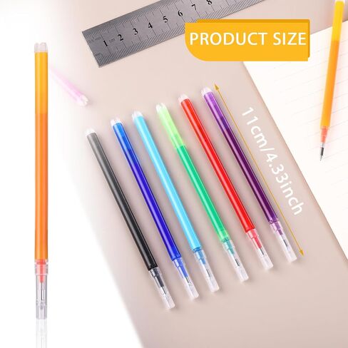 Cobee 16 PCS Erasable Pen Refills, 0.7 mm Medium Point Gel Ink Pen Refills 8 Colors Erasable Pens Refill Compatible with Retractable Rollerball Pens for School Office Home(Multicolor) in Saudi Arabia