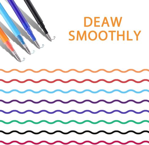 Cobee 16 PCS Erasable Pen Refills, 0.7 mm Medium Point Gel Ink Pen Refills 8 Colors Erasable Pens Refill Compatible with Retractable Rollerball Pens for School Office Home(Multicolor) in Saudi Arabia