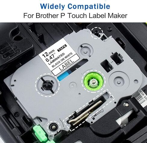 شريط ملصقات BOYEEZON for Brother P Touch TZe-231 مقاس 12 مم 0.47 أبيض in Kuwait