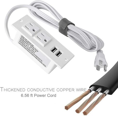 Recessed Power Strip 45W USB C,Furniture Flush Mount,Black,6FT in Kuwait