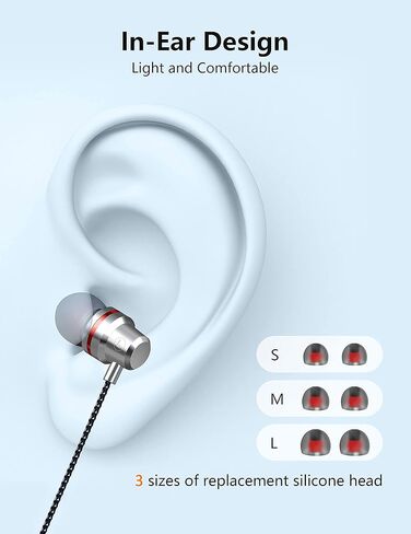 سماعات أذن سلكية من Arsvita مزودة بخاصية إلغاء الضوضاء داخل الأذن مع ميكروفون، صوت ستيريو عميق، التحكم في مستوى الصوت، متوافقة مع جميع أجهزة الواجهة 3.5 مم، الهاتف، الكمبيوتر اللوحي، مشغل MP3، ذهبي مع ميكروفون in Kuwait