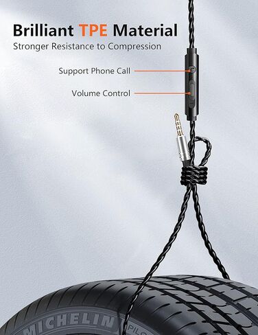 سماعات أذن سلكية من Arsvita مزودة بخاصية إلغاء الضوضاء داخل الأذن مع ميكروفون، صوت ستيريو عميق، التحكم في مستوى الصوت، متوافقة مع جميع أجهزة الواجهة 3.5 مم، الهاتف، الكمبيوتر اللوحي، مشغل MP3، ذهبي مع ميكروفون in Kuwait