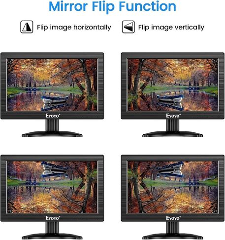 Eyoyo CCTV Monitor 12 Inch Small Computer Monitors 1920x1080P | Mini LED Display with HDMI VGA AV BNC USB Ports IPS Screen Security Monitor Built in Speaker for Home Office in Saudi Arabia