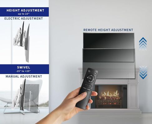VIVO Motorized TV Wall Mount for 37 to 70 inch Screen up to 77 lbs, Above Fireplace Height Adjustable Electric Pull Down Mantel Bracket, Black, MOUNT-E-M070R in Saudi Arabia