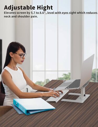 ALASHI Laptop Stand, Height Adjustable Desk Riser, 10-17.3", Black in Saudi Arabia