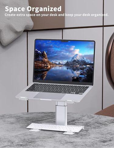 ALASHI Laptop Stand, Height Adjustable Desk Riser, 10-17.3", Black in Saudi Arabia