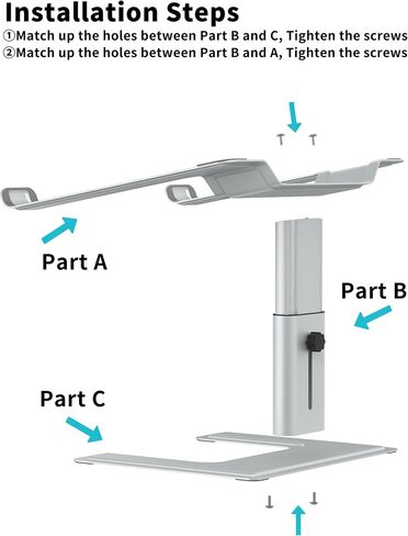 ALASHI Laptop Stand, Height Adjustable Desk Riser, 10-17.3", Black in Saudi Arabia