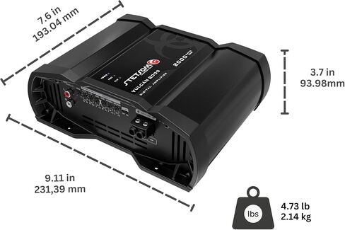 Stetsom Vulcan 5000 1 Ohm Car Amplifier، Mono Full Range 5000.1 5K Watts RMS، 1Ω صوت السيارة الثابت، جودة صوت HD، Crossover & Bass Boost، مكبر صوت ستيريو للسيارة Subwoofer MD، مبردات ذكية in Kuwait