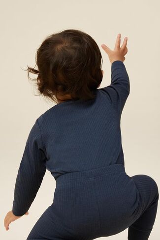 بدلة قطعة واحدة بأكمام طويلة للجنسين من MORI Baby مع رقبة على شكل ظرف - رومبير كاجوال مريح مناسب للأطفال للأولاد والبنات in Kuwait