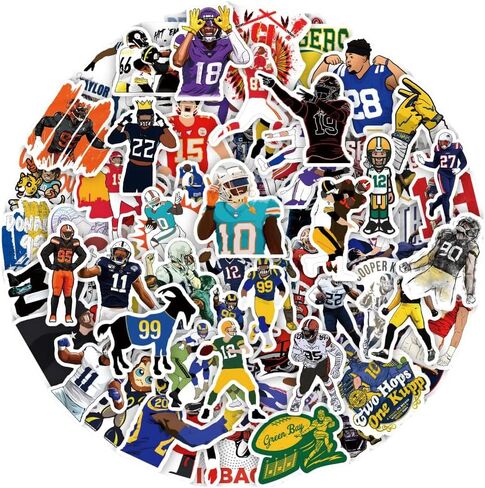 ملصقات HCNOCNB لكرة القدم الأمريكية لمحبي فريق الرجبي (100 قطعة) ملصقات فينيل مقاومة للماء لزجاجات المياه للمراهقين والأولاد والأمتعة والدراجات النارية على الجليد in Kuwait