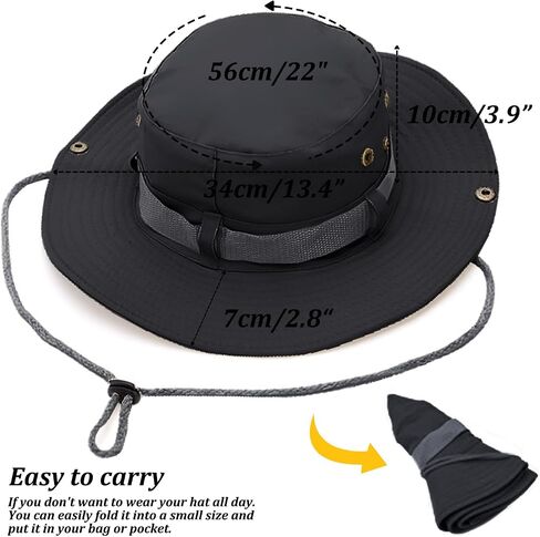 Sun Hats for Men Women, Fishing Hat UV Protection Wide Brim Bucket Hats Foldable Boonie Hat for Hiking Camping Safari in Kuwait