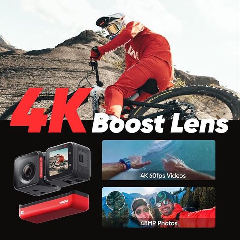 Insta360 ONE RS Twin Edition Creator Kit - كاميرا أكشن مقاومة للماء بدقة 4K 60 إطارًا في الثانية وكاميرا 5.7K 360 مع عدسات قابلة للتبديل، وتثبيت، وصور بدقة 48 ميجابكسل، وتقنية HDR النشطة، وتحرير الذكاء الاصطناعي in Saudi Arabia