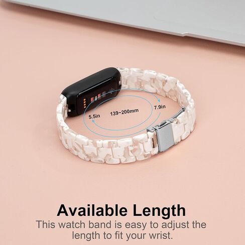 Compatible with Fitbit Inspire 3 Band for Women, Resin Watch Band Replacement Strap Adjustable Wristband for Fitbit Inspire 3 in Kuwait
