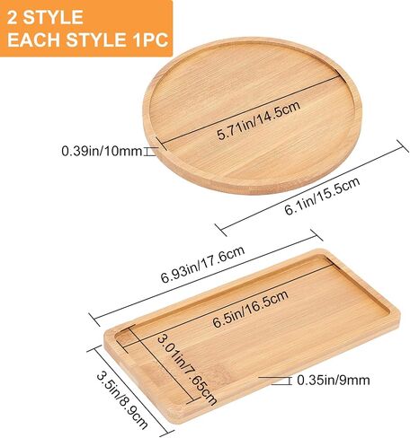 GORGECRAFT Handmade Mosaic Wooden Coasters, Fillable Mosaic Tray Plant Pot Mat Rectangle Round Coaster Wooden Serving Trays DIY Plate Ornaments Mosaic Making Crafts (2Pcs) in Saudi Arabia