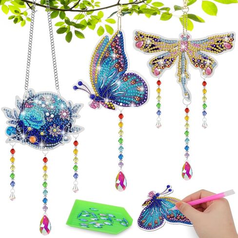 EEEKit Diamonds Painting Wind Chime, DIY Suncatcher Diamond Art Kits for Adults, Diamond Crystal Art Hanging Ornament in Saudi Arabia