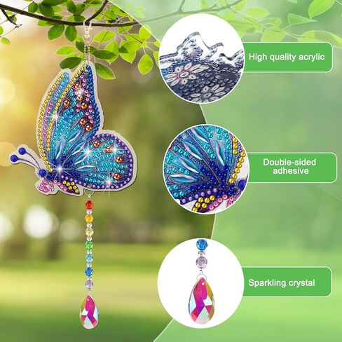 EEEKit Diamonds Painting Wind Chime, DIY Suncatcher Diamond Art Kits for Adults, Diamond Crystal Art Hanging Ornament in Saudi Arabia