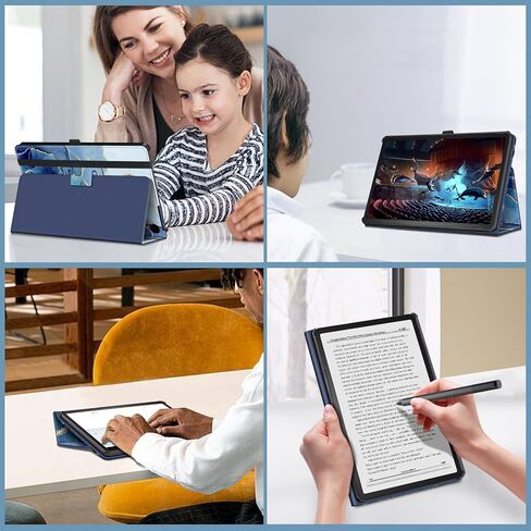 حافظة Fintie Folio لجهاز Amazon Fire Max 11 (الجيل الثالث عشر، إصدار 2023) - غطاء حامل قابل للطي من الجلد النباتي الفاخر ذو المقاس النحيف لجهاز Fire 11 Max Tablet مع خاصية النوم/الاستيقاظ التلقائي، أسود in Kuwait