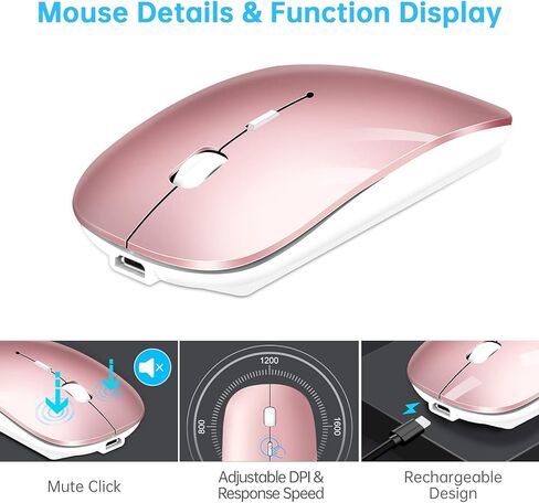 Wireless Bluetooth Keyboard and Mouse Set, Portable Slim Silent Cordless Keyboard and Mouse Combo Compatible with iPad/Mac/MacBook/Android/Windows/PC/Computer,Black in Kuwait