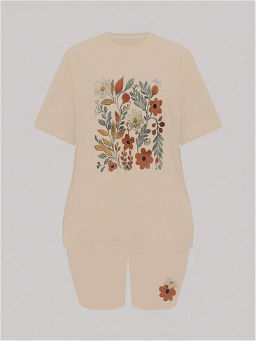 SOLY HUX Women's Summer 2 Piece Outfits Floral Print Short Sleeve T Shirt and Shorts Set in Saudi Arabia