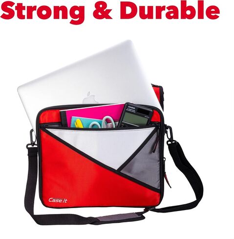Case-it The Universal Zipper Binder - 2 Inch O-Rings - Padded Pocket That Holds up to 13 Inch Laptop/Tablet - Multiple Pockets - 400 Page Capacity - Comes with Shoulder Strap - Jet Black LT-007 in Saudi Arabia