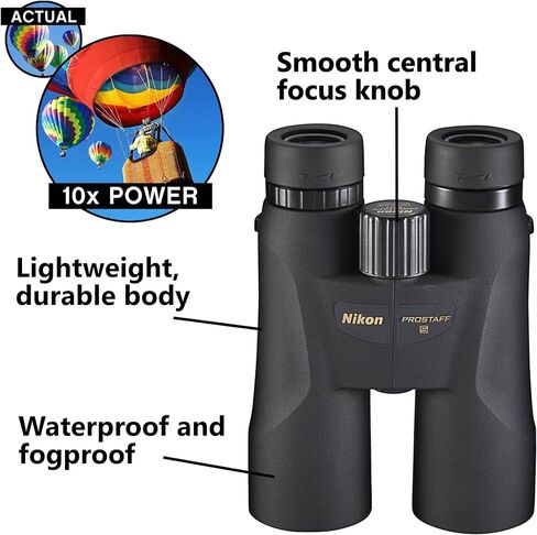 مجموعة مناظير نيكون 7573 PROSTAFF 5 12X50 ملم مع قلم عدسة نيكون وقطعة قماش للتنظيف Lumintrail in Kuwait