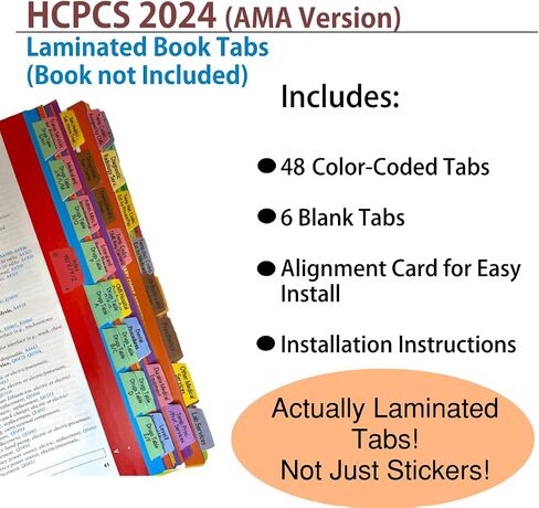 علامات تبويب الكتب للإصدار الاحترافي من المستوى الثاني لـ HCPCS 2024 (إصدار AMA من الجمعية الطبية الأمريكية). مغلفة وقابلة لإعادة تعيين وضعها مع بطاقة محاذاة لسهولة الاستخدام. (الكتاب غير متضمن) in Saudi Arabia