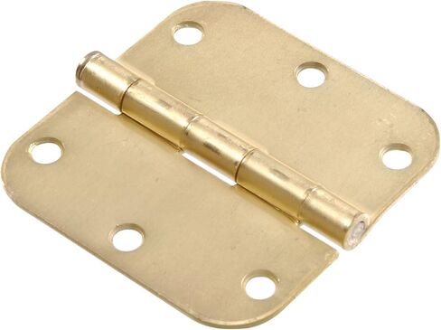 852804 3" Residential Door Hinge - 5/8" Round Corner - Removable Pin - Full Mortise - Satin Brass Finish 1-Pack in Saudi Arabia