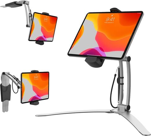 حامل تابلت 2 في 1 - حامل متعدد مرن CTA وحامل جدار مغناطيسي لمعظم أجهزة iPad 7th / 8th / 9th Gen 10.1 بوصة وغيرها من الأجهزة اللوحية 7-14 بوصة (PAD-MSKMSB) in Saudi Arabia