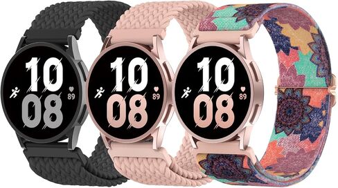 أشرطة مطاطية من Delidigi متوافقة مع ساعة Samsung Galaxy Watch 5/4/6 40 مم 44 مم، ساعة 6 كلاسيكية 43 مم 47 مم، ساعة 5 Pro 45 مم، ساعة 4 كلاسيكية 42 مم 46 مم، ساعة 3، ساعة Active 2، أشرطة من النايلون الناعم 20 مم in Kuwait