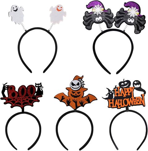 5 Pack Halloween Headbands Ghost Spider Pumpkin Halloween Accessories Cosplay Party Supplies in Saudi Arabia